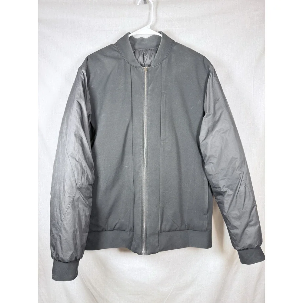 Lululemon About Face Bomber Jacket Men Reversible Down Puffer Black XL Palm deco